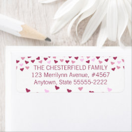 Etiqueta Borda de Corações em Rosa e Rosa