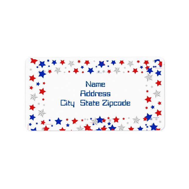 Etiqueta Borda de Estrela Patriótica  ("Red, white & blue address style")