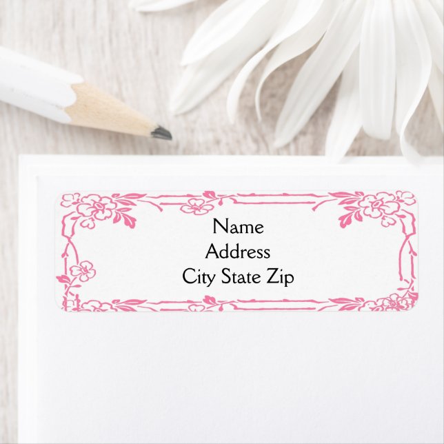 Etiqueta Borda floral rosa (Insitu)
