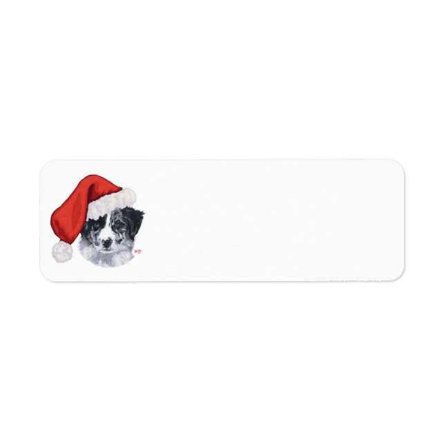 Etiqueta Border Collie Christmas (Frente)