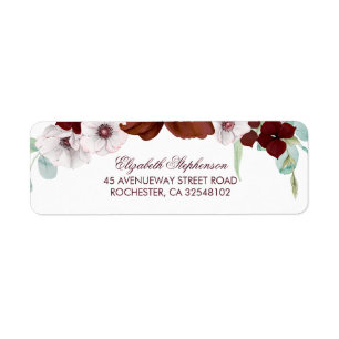 Etiqueta Borgonha floresce o casamento elegante