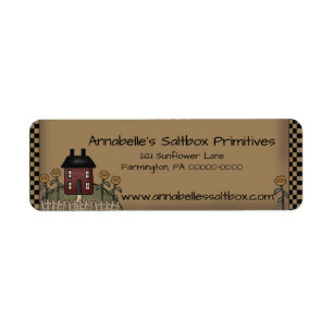 Etiqueta Borgonha Saltbox & endereço personalizado