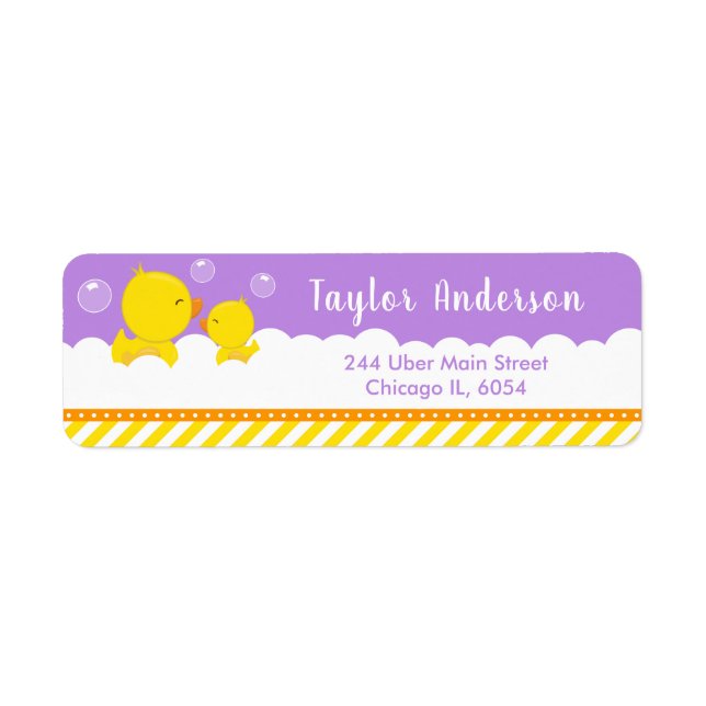 Etiqueta Borracha Ducky Amarelo e Roxo (Frente)