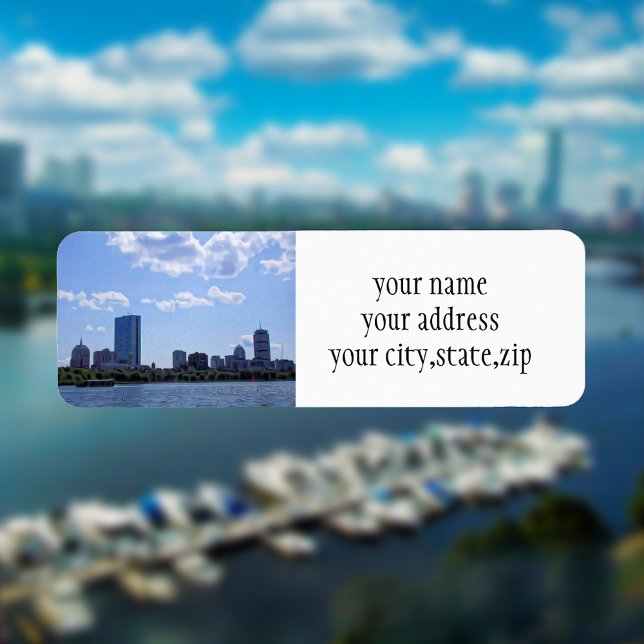 Etiqueta Boston Do Rio Charles (Criador carregado)