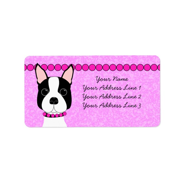 Etiqueta Boston Girl Terrier Address Labels (Frente)
