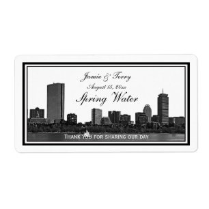 Etiqueta Boston Skyline Encheu Frame H #2 Garrafa de Água