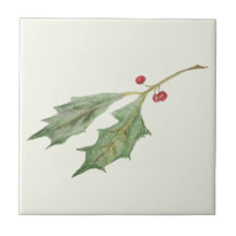 Etiqueta Botânica de Natal Holly Sprig