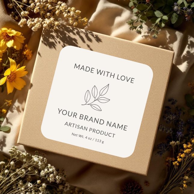 Etiqueta Botânica Minimalista Artesanal (Criador carregado)