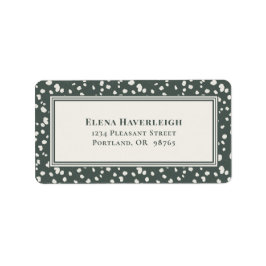 Etiqueta Botanical Forest Green Wildflower Lunaria Custom