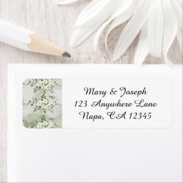 Etiqueta Botanical Soft Sage Green Floral Garden Wedding 