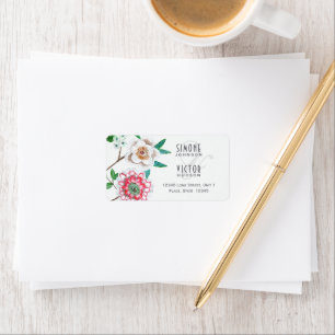 Etiqueta Botânico Verde Cinza Floral   Casamento