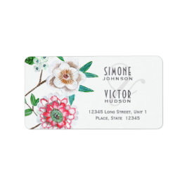 Etiqueta Botânico Verde Cinza Floral | Casamento