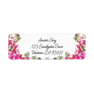 Etiqueta Bougainvillea Flores Aquarela Rótulo Magenta