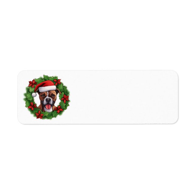Etiqueta Boxer Christmas Wreath (Frente)
