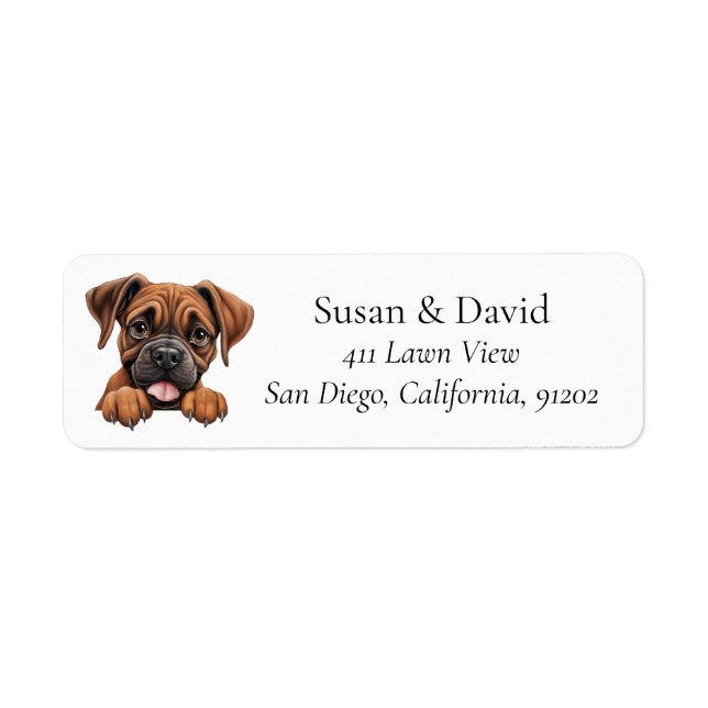 Etiqueta Boxer Dog Breed Pet Lovers (Frente)