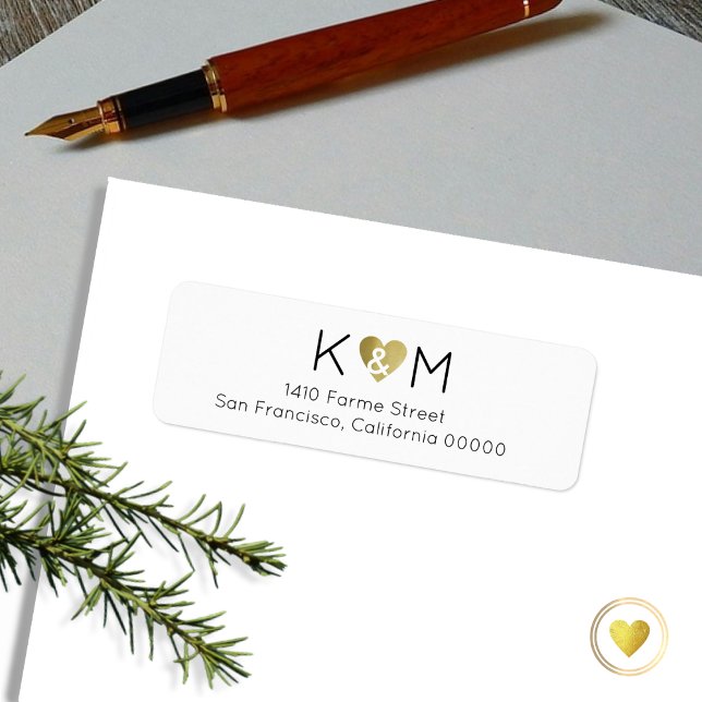 Etiqueta Branca de casamento romântica elegante (Criador carregado)