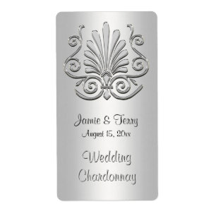Etiqueta branca de prata 2 do vinho do partido do
