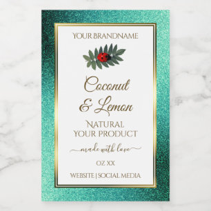 Etiqueta Branca de Produto Metálico Teal Luminter