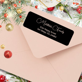 Etiqueta Branca de Sazonal de Natal Elegante