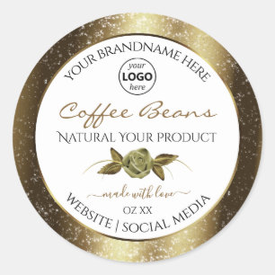 Etiqueta branca do produto Ouro de luxo Adicionar 