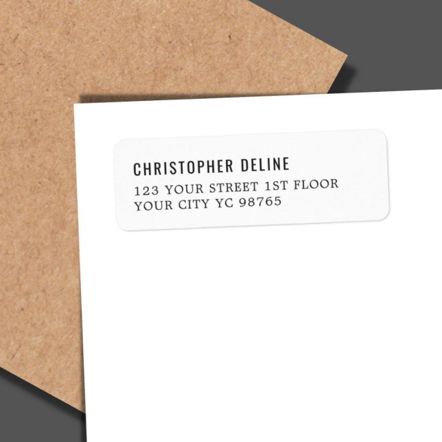 Etiqueta branca elegante minimalista (Criador carregado)