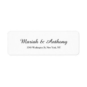 Etiqueta Branca Negra Clássica Criativa Elegante de Casamen