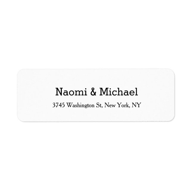 Etiqueta Branca Negra Clássica Criativa Elegante de Casamen (Frente)