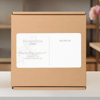 Etiqueta Branca | Rótulos de Entrega Florista Moderno Simpl