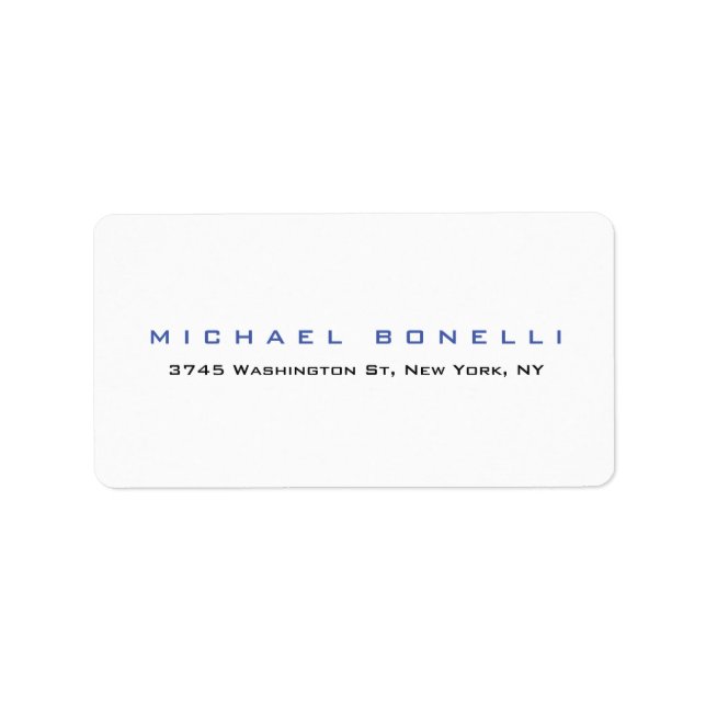 Etiqueta Branco Azul Legível Simples (Frente)