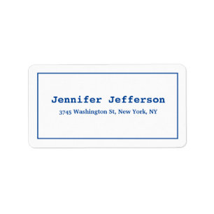 Etiqueta Branco azul profundo profissional liso clássico