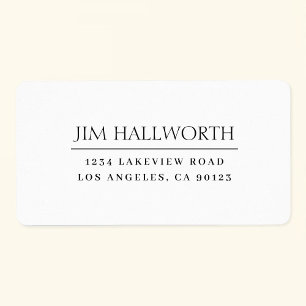 Etiqueta Branco e Preto Clássico Moderno