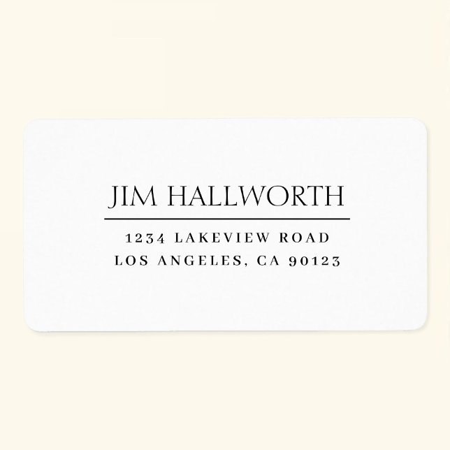 Etiqueta Branco e Preto Clássico Moderno (Criador carregado)