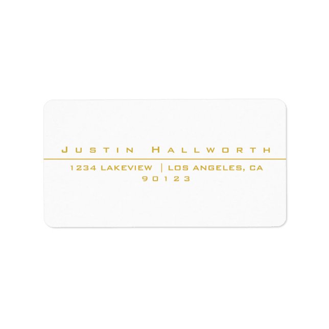 Etiqueta Branco estilizado e Dourado (Frente)