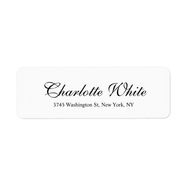 Etiqueta Branco plano clássico elegante para profissionais  (Frente)