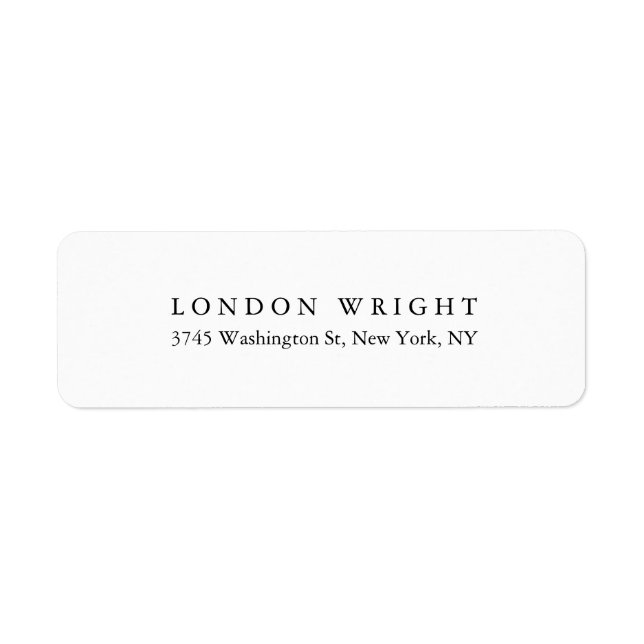 Etiqueta Branco-preto de tendências clássico elegante (Frente)