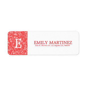 Etiqueta Branco Sparkling e brilho vermelho