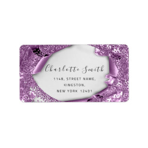 Etiqueta Bridal RSVP Casamento Violeta Roxo 3D