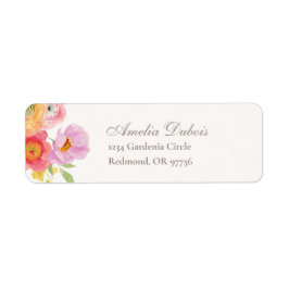Etiqueta Bright Floral Wedding Return Address Labels