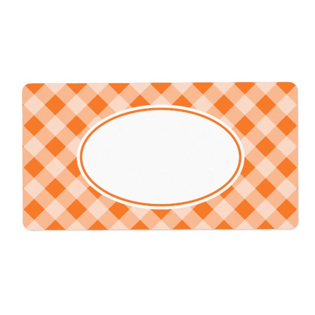Etiqueta Bright Orange Gingham Labels (Frente)