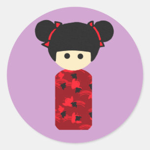 Etiqueta brilhante de Kokeshi
