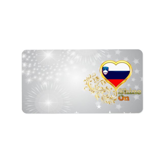 Etiqueta Brilhante Na Eslovênia (Frente)