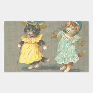 etiqueta brincalhão dos gatinhos do vintage