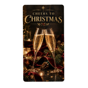 Etiqueta Brindes de Natal Elegantes para Champanhe de Natal
