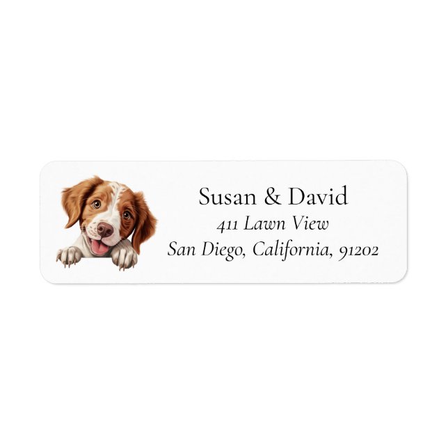 Etiqueta Brittany Dog Breed Pet Lovers (Frente)