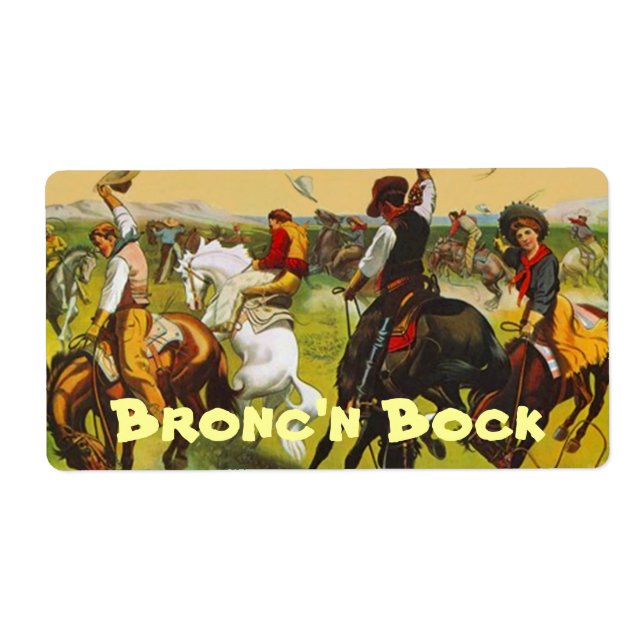Etiqueta Bronco Bustin Homebrew Bottling Home Brew Labs (Frente)