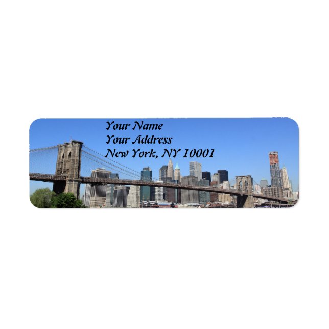 Etiqueta Brooklyn Bridge e Manhattan Skyline (Frente)