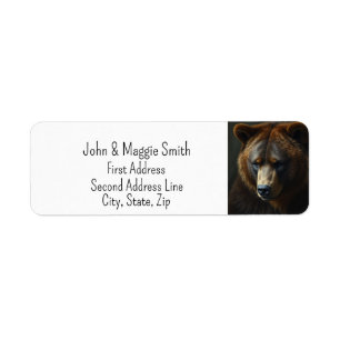 Etiqueta Brown Bear Willife Nature