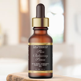 Etiqueta Brown & Gold Small Cosmetics Dropper Bottle Label 