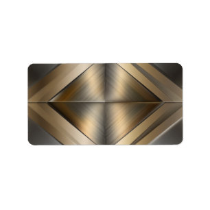 Etiqueta Brushed Metallic Geometric Diamond Pattern