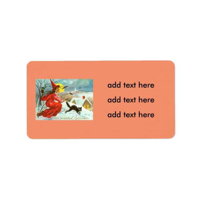 Etiqueta Bruxa Negra Negra De Gato Negra (Frente)